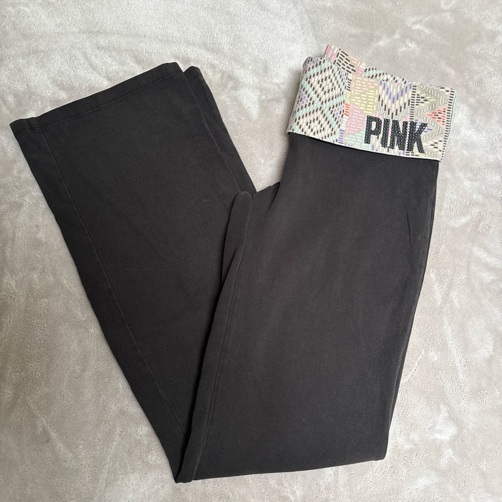 Vintage Y2K Victoria's Secret PINK Yoga Flared Leggings with Rhinestones